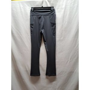NWOT Gray comfortable stretch workout pants w/side pockets front splits Small